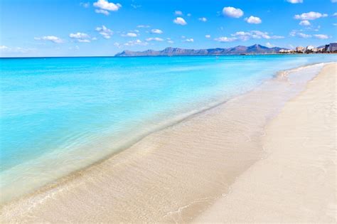 Premium Photo | Mallorca can picafort beach in alcudia bay majorca