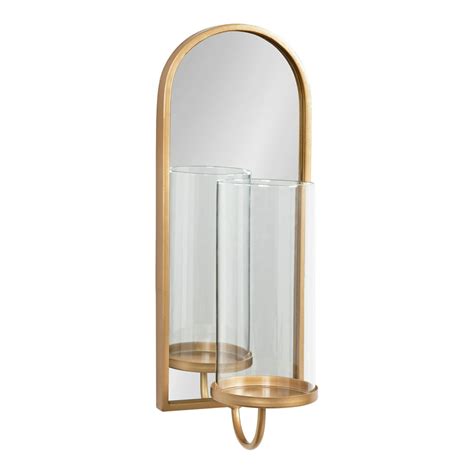 Kate and Laurel Ezerin Arched Mirror Wall Sconce, 6 x 5 x 16, Gold ...