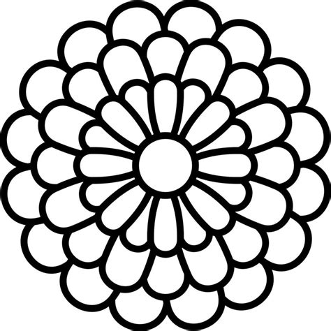 Black Outline Illustration Of Marigold Flower Icon. 24159673 Vector Art at Vecteezy