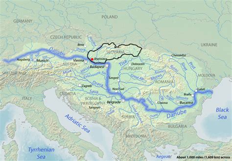 Map of the Danube River basin. | Download Scientific Diagram