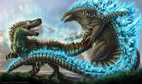 Godzilla VS. Atomic Rex by TheDragonofDoom on DeviantArt