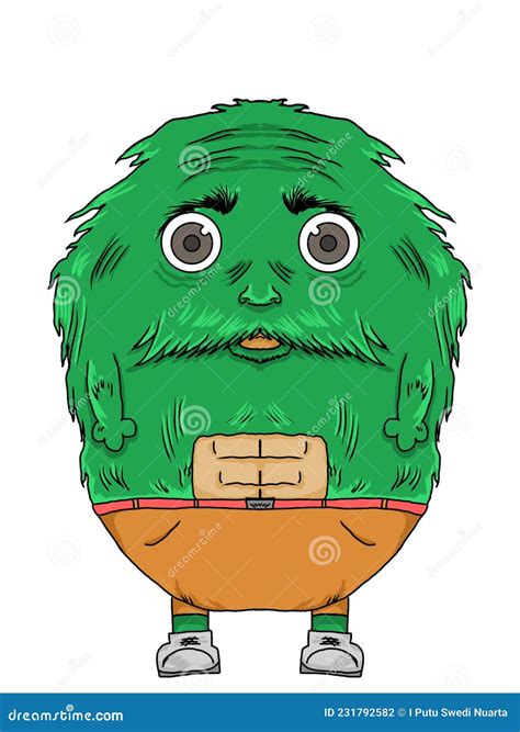 Green Cute Monster Drawing for Cartoon Stock Illustration - Illustration of good, face: 231792582