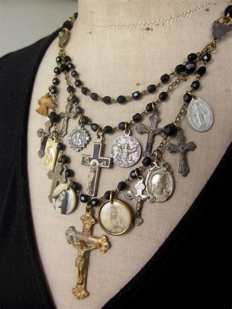 RESERVED Vintage Necklace Charm Necklace Rosary The Prayer