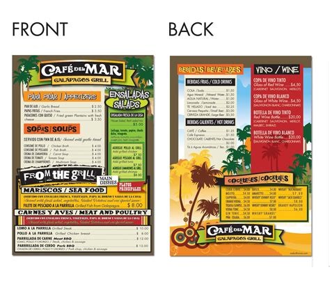 Productos para el hogar por marca: Cafe del mar menu