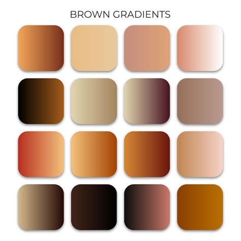 Premium Vector | Set of brown gradient color palette