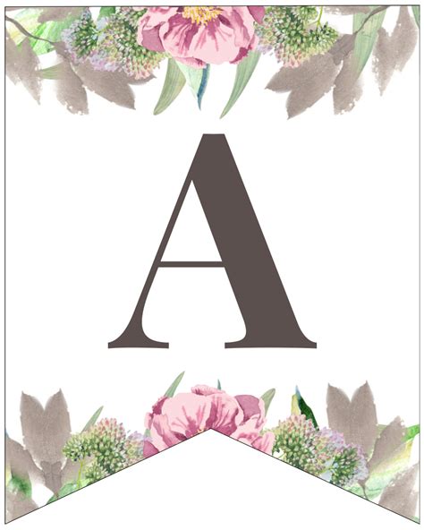 Floral Alphabet Banner Letters Free Printable : Related pngs with ...