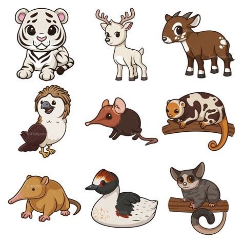 Kawaii Animals Clipart Bundle 10 - FriendlyStock