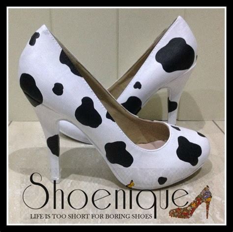 Cow Print Hand Made Shoe High Heels Size 3 4 5 6 7 8 Platform - Etsy