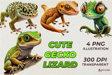 Cute Gecko Lizard Sublimation Clipart Graphic by Gfxnazim · Creative Fabrica