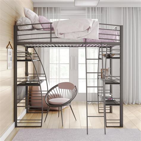 DHP Studio Twin Loft Bed with Integrated Desk and Shelves, Multiple Colors - Walmart.com