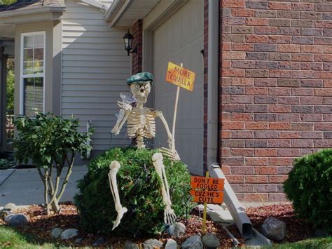 Every skeleton needs to know his limit | Halloween outdoor decorations, Halloween decorations ...