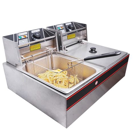 12 Liter Commercial Deep Fryer Stainless Steel Dual Basket