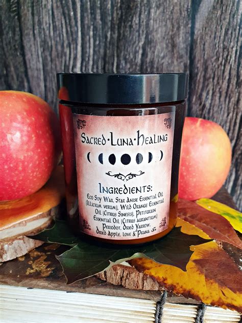 Mabon Candle Autumn Candle Pagan Sabbat Candle Crystal - Etsy