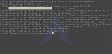 Django REST Framework Installation - GeeksforGeeks