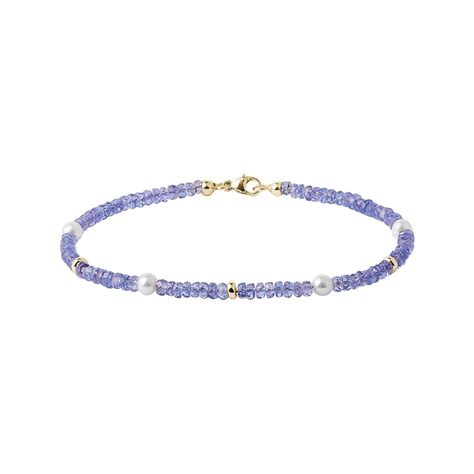 Tanzanite Bracelet with Pearls | KLENOTA