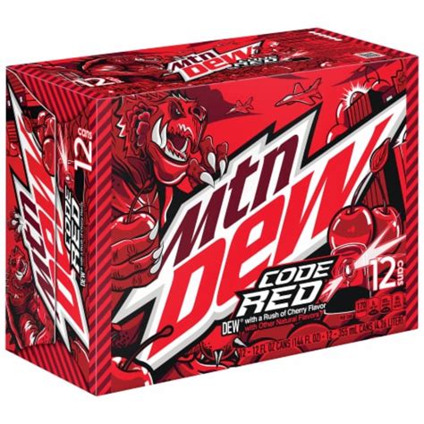 Mountain Dew Code Red Soda, 12 cans / 12 fl oz - Harris Teeter