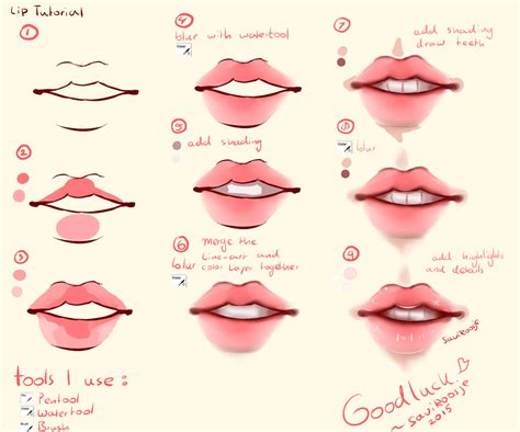 Lip Drawing Tutorial at PaintingValley.com | Explore collection of Lip ...