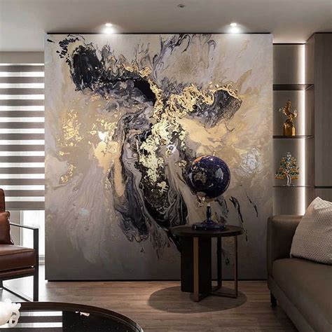 Custom 3D Wall Mural Wallpaper Abstract Golden Landscape Art Wall ...