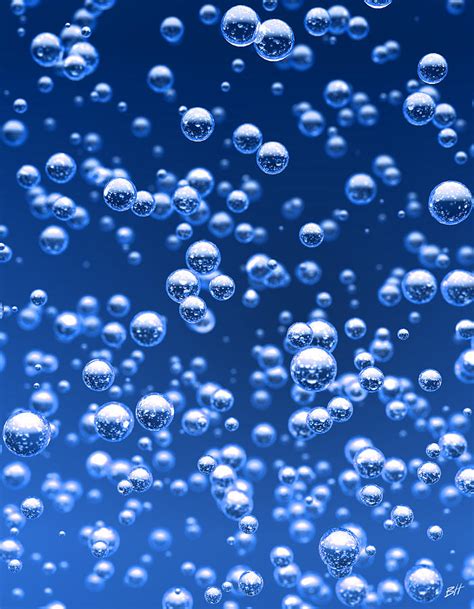 Blue bubbles Digital Art by Bruno Haver - Pixels