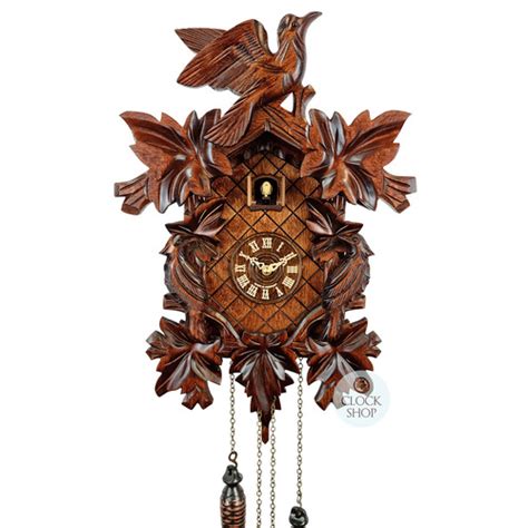 5 Leaf & Bird Battery Carved Cuckoo Clock With Side Birds 40cm By TRENKLE - Trenkle Now 10% off ...