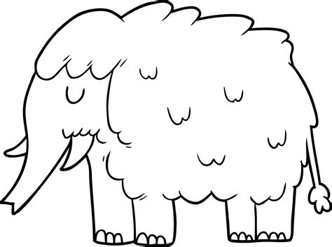 cartoon line drawing mammoth 12355838 Vector Art at Vecteezy