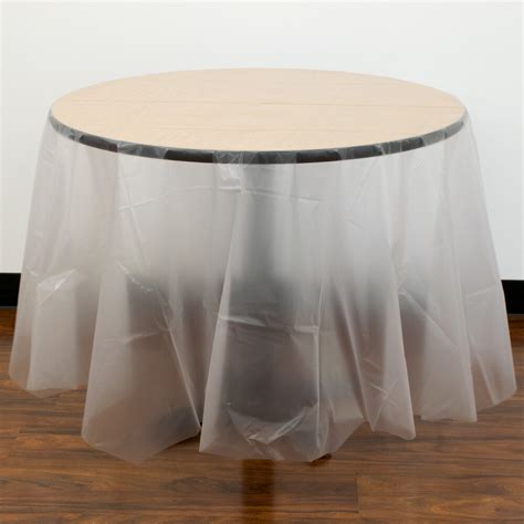 Creative Converting 700418 82" Clear OctyRound Disposable Plastic Table ...