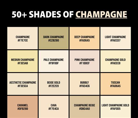 50+ Shades of Champagne Color (Names, HEX, RGB & CMYK Codes) – CreativeBooster