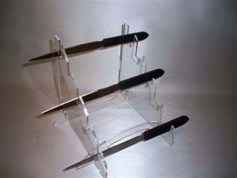 5 knife bayonet dagger clear acrylic counter display stand – Weapon Displays