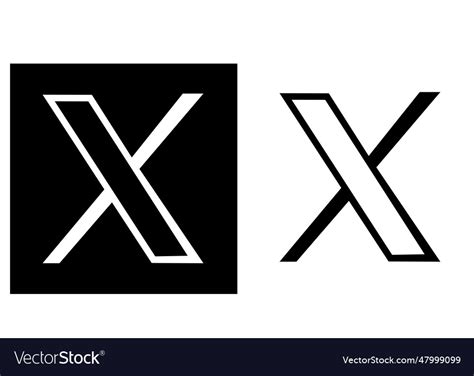 Black and white x logo Royalty Free Vector Image