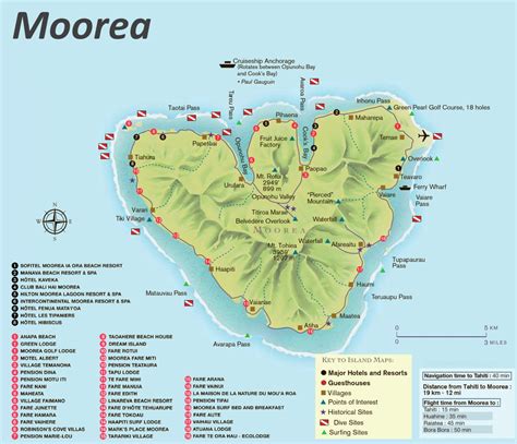 Moorea Hotels And Attractions Map - Ontheworldmap.com