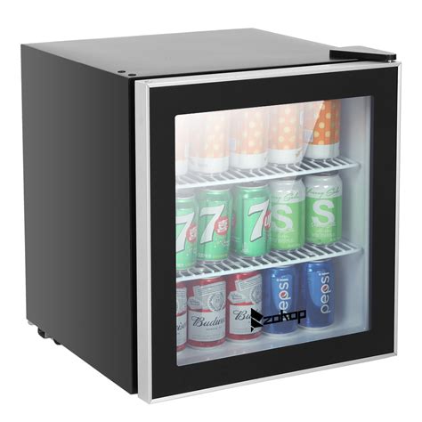 Zokop Beverage Refrigerator Mini Bar Fridge Soda Beer Wine 1.6 Cu Ft Glass Door | eBay