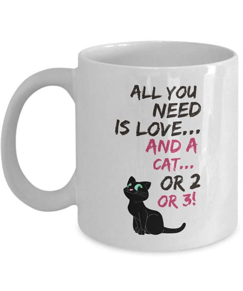 Funny Cat Coffee Mug. Cat Lovers Gifts for Women or Men. Cat Tea Cup ...