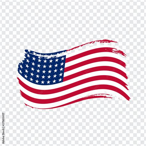 USA Flag isolated. Flag of USA, brush stroke background. Flag United States of America on ...