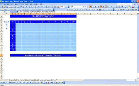 Multiplication Table | Excel Templates