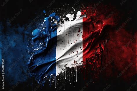 Abstract france flag background with grunge style, AI generation Stock Illustration | Adobe Stock