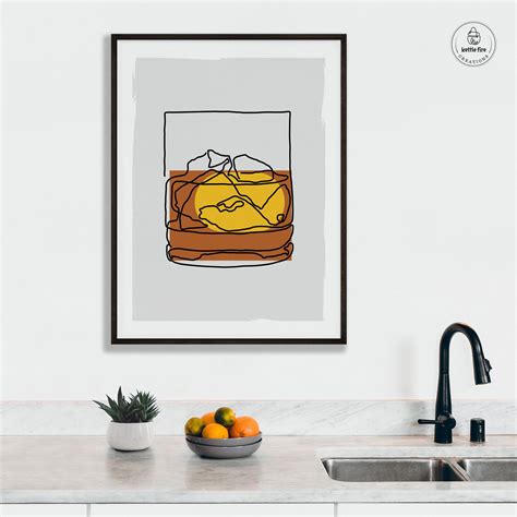 Whiskey Art Digital Download Whiskey Glass Drawing Printable - Etsy