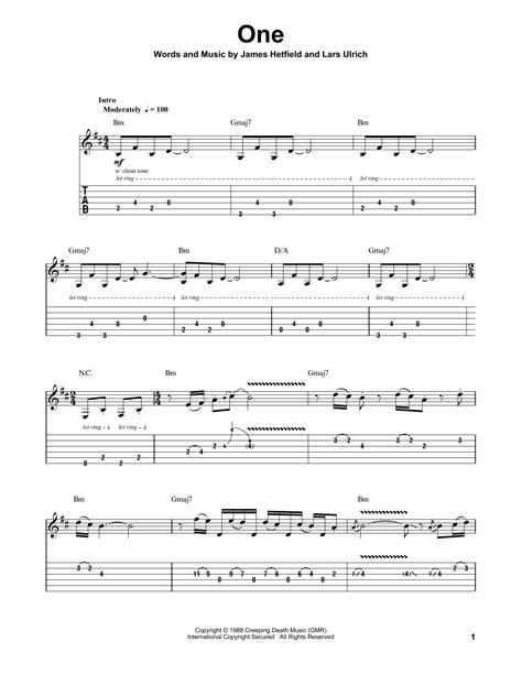 One by Metallica - Guitar Tab Play-Along - Guitar Instructor