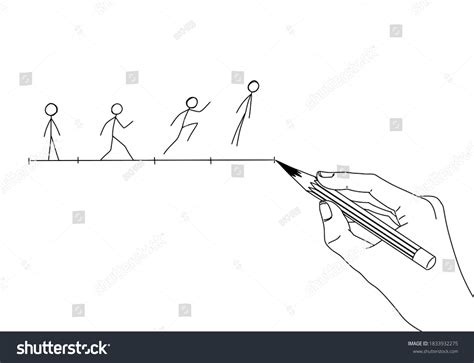 Hand Holding Pencil Drawing Stickman Sketch Stock Vector (Royalty Free) 1833932275 | Shutterstock