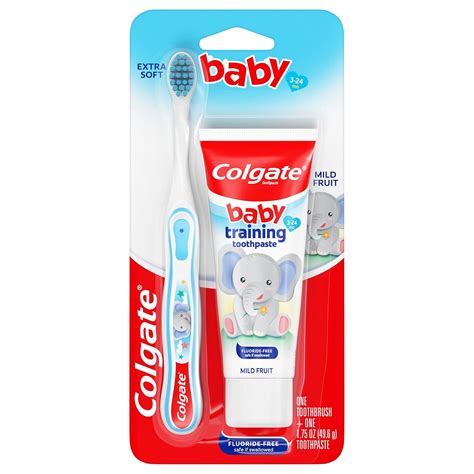 Amazon.com: Colgate Baby Training Toothpaste and Toothbrush Kit, Mild Fruit Flavor Set for Ages ...