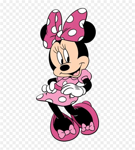 Dancing Minnie Mouse Pink Heart Background Clipart - Minnie Mouse With ...