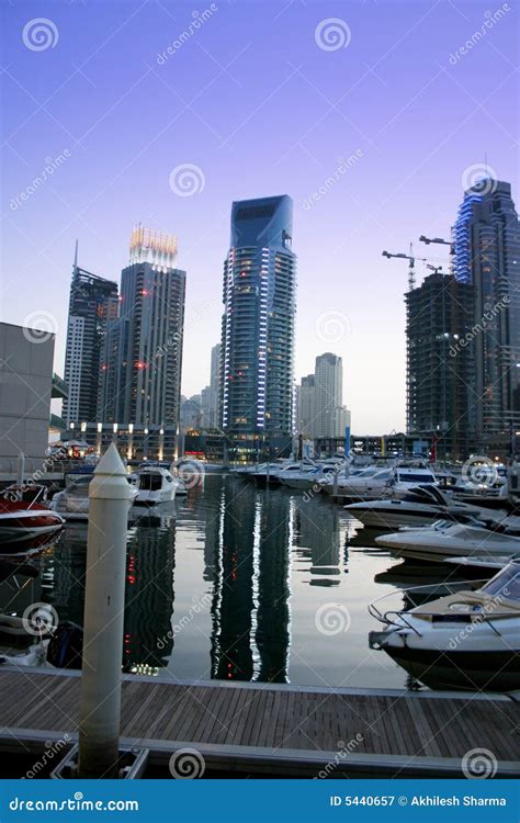 Dubai Marina Skyscrapers, United Arab Emirates Stock Image - Image of evening, luxury: 5440657