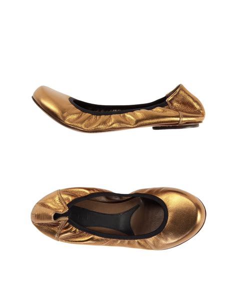 Marni Ballet Flats in Gold | Lyst