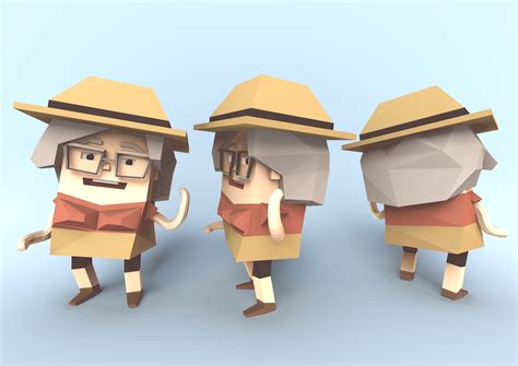 3D Low Poly Characters :: Behance