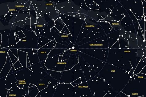 Night Sky with Constellations | Constellations, Map of the night sky ...