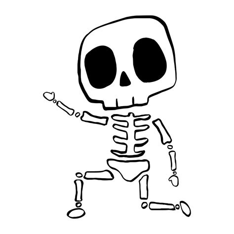 Vector illustration of Halloween Skeleton cartoon line on white background. 11500741 Vector Art ...