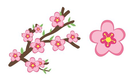 Chinese New Year festival peach blossom clipart. Simple cute pink ...