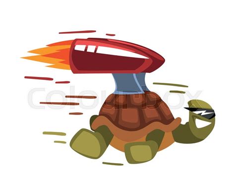 Fast Turtle, Funny Animal Cartoon ... | Stock vector | Colourbox