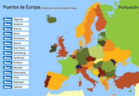 Mapa interactivo de Europa Puertos de Europa. Toporopa - Mapas Interactivos