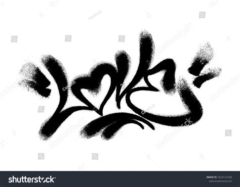 Sprayed Love Font Graffiti Overspray Black Stock Vector (Royalty Free) 1623121630