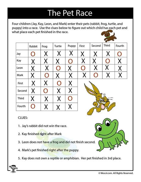 Grade 5 Math Logic Puzzles